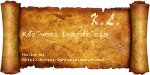 Kövesi Lukrécia névjegykártya